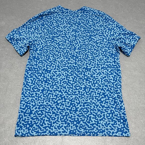 Nike Shirt Mens Large Cerulean Blue Contrast Just Do It Plaque Orange Geometric - Picture 6 of 10